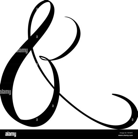 Custom decorative ampersand isolated on white. Hand written calligraphy, vector illustration ...