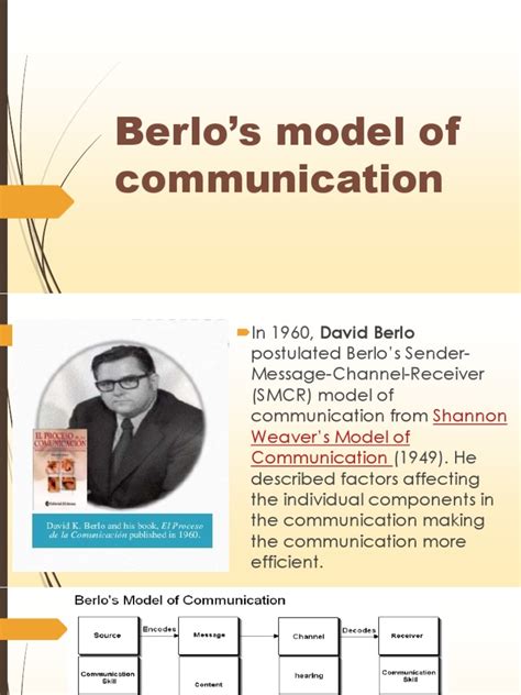 Berlo's Model of Communication | PDF | Cybernetics | Communication