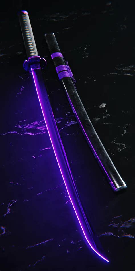 Katana, Sword, Weapon, Neon (4320x7680) - Desktop & Mobile Wallpaper