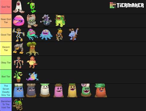 Plant island tier list 100% factual : r/MySingingMonsters