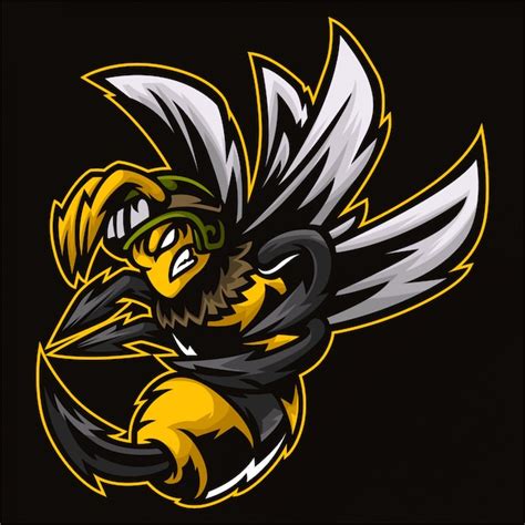 Premium Vector | Angry hornet bee army logo template