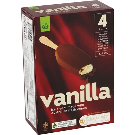 Calories in Woolworths Vanilla Ice Cream Sticks calcount