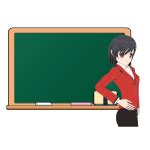 Girl writing on a blackboard vector illustration | Free SVG