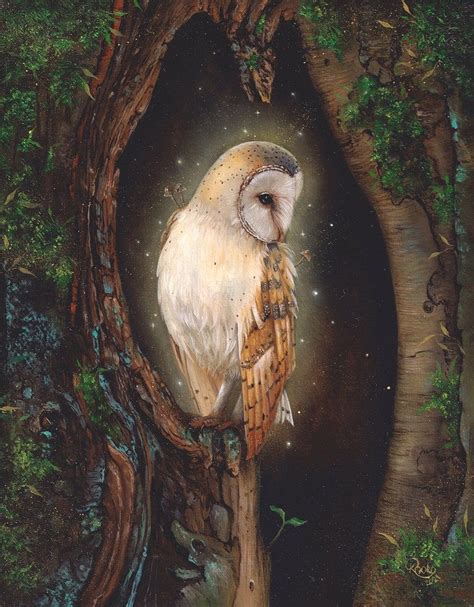 Owl Artwork, Owl Wall Art, Animals Artwork, Owl Magic, Magic Art, Owl ...