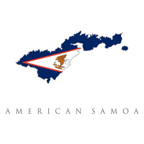 Vector illustration of American Samoa flag map. American Samoa Outline Map With Flag. USA with ...