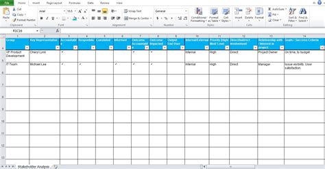 Free Stakeholder Analysis Template Project Management - Excel TMP