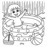 Premium Vector  A Cute And Funny coloring Page Of Boy In Swimming sketch template
