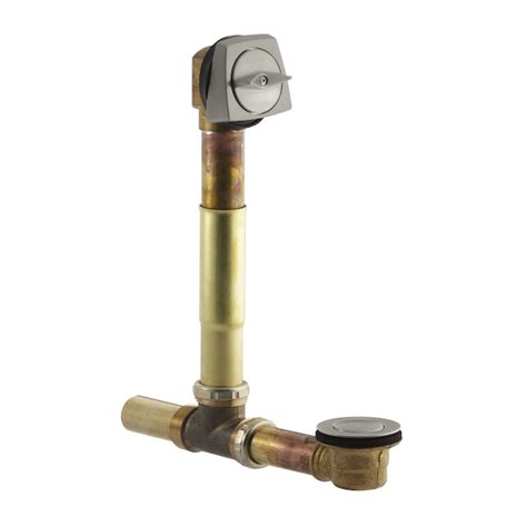 KOHLER 1.5-in Vibrant Brushed Nickel Lift and Turn Drain with Brass Pipe in the Bathtub Drains ...