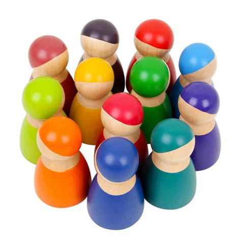 12 pcs Wooden Peg Doll - OPAL TOYS