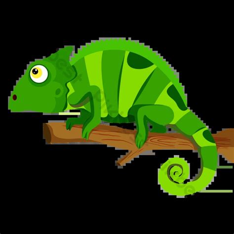 Chameleon Lizard Standing On A Branch Stick PNG Images | AI Free Download - Pikbest