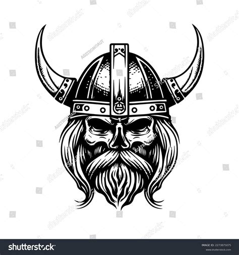 Viking Head Logo Hand Drawn Black Stock Vector (Royalty Free ...