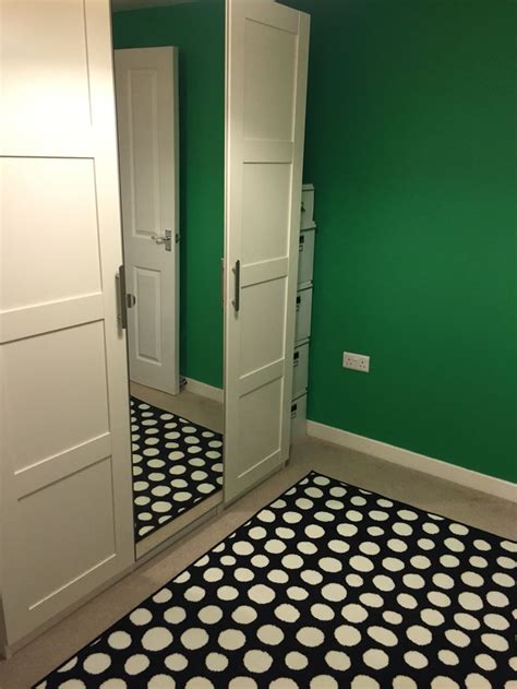 Ikea Pax wardrobe and Ikea polka dot rug plus Dulux Pixie Green ...