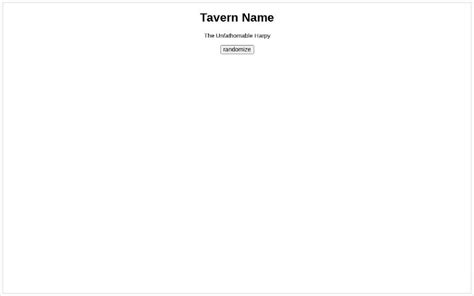 Tavern Name ― Perchance Generator