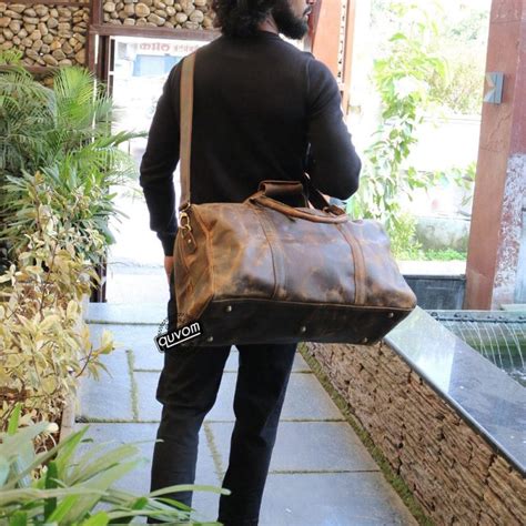 Leather Carry On Duffel Bag – 20/24 Inches Size – Quvom.com