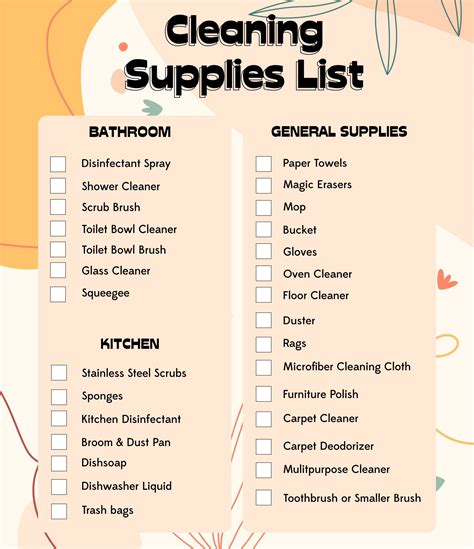 Household Items List - 15 Free PDF Printables | Printablee | Organisation