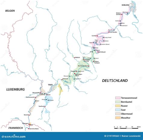 Vector Map Of The Wine Growing Areas On The Moselle River, Germany Stock Photo | CartoonDealer ...