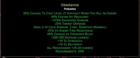 Obedience Runeword : r/pathofdiablo