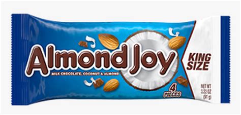 Hershey"s, Almond Joy Bar, King Size, - King Size Almond Joy Candy Bar, HD Png Download - kindpng