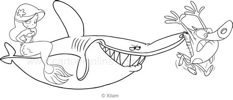 Zig, Sharko and Marina coloring page