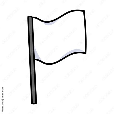 Cartoon White Flag Stock Vector | Adobe Stock