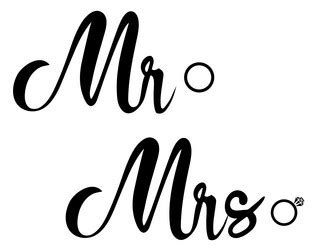 Mr and mrs frame border is wedding sign Royalty Free Vector