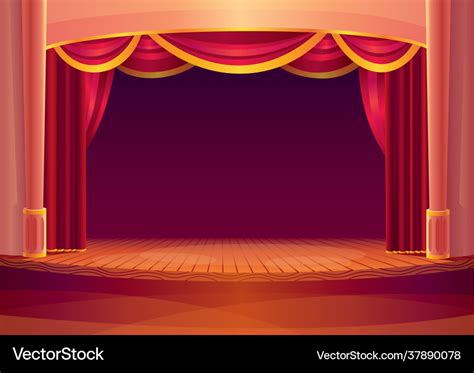 Red Stage Curtains Clipart