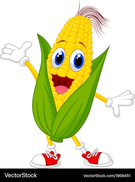 Cute corn cartoon character Royalty Free Vector Image