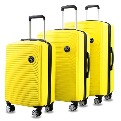 Spiral 3-Piece Yellow Expandable Spinner Luggage Set - Walmart.com