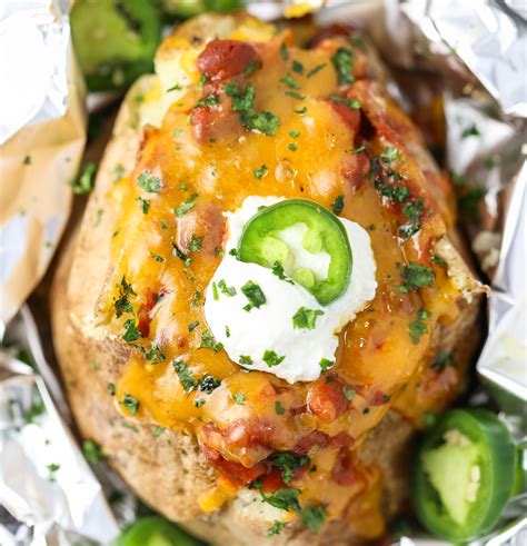 Chili Cheese Baked Potatoes - Tabs & Tidbits