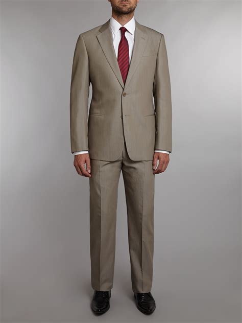 Armani Giorgio Regular Twill Suit in Gray for Men (Stone) | Lyst