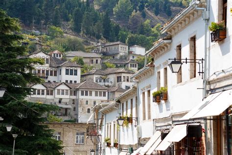 Gjirokastra, Albania. Old Town Center Stock Image - Image of heritage ...