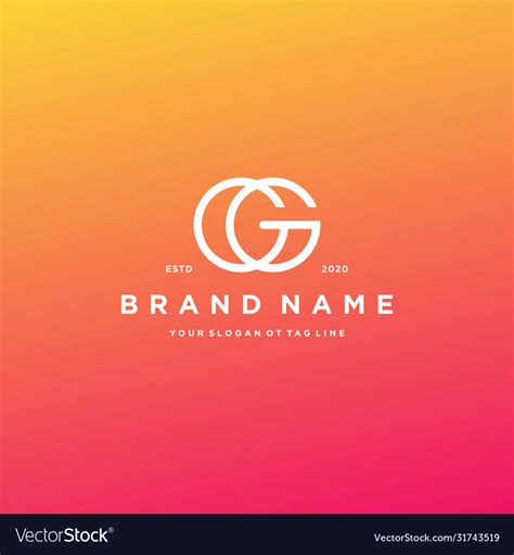 Letter Gg Logo Design Royalty Free Vector Image