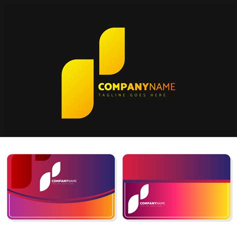 Luxury and elegant orange logo illustration design with business card ...