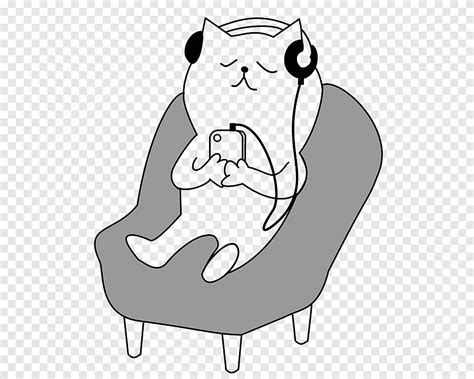 Music cat, relax, headphone png | PNGEgg
