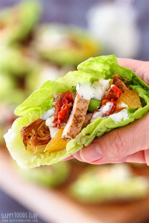 Mediterranean Chicken Lettuce Wraps Recipe - Happy Foods Tube