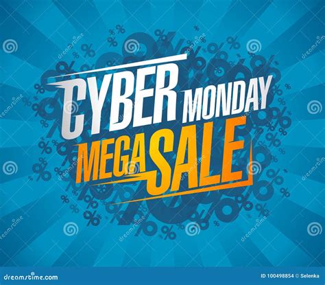 Cyber Monday Mega Sale, Clearance Discounts Poster Stock Vector ...