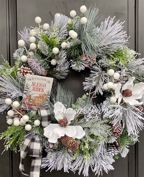 Winter Wreath,Snow Wreath, Winter Front Door Wreath, WinterWreath for Front Door,