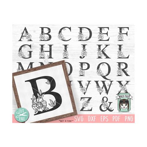 Floral Monogram Alphabet SVG, Flower Letters svg, Floral Let - Inspire Uplift