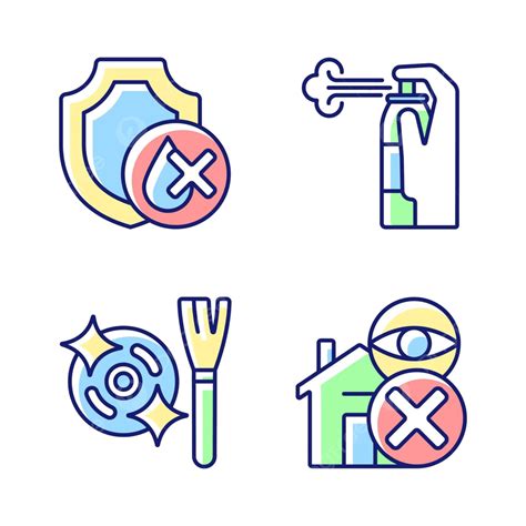Set Of Icons For Drone Guidelines With Rgb Color Manual Labels Vector, Surveillance ...