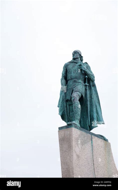 A majestic statue of Leif Erikson in Reykjavik, Iceland Stock Photo - Alamy