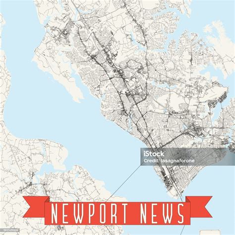 Newport News Virginia Usa Vector Map Stock Illustration - Download ...