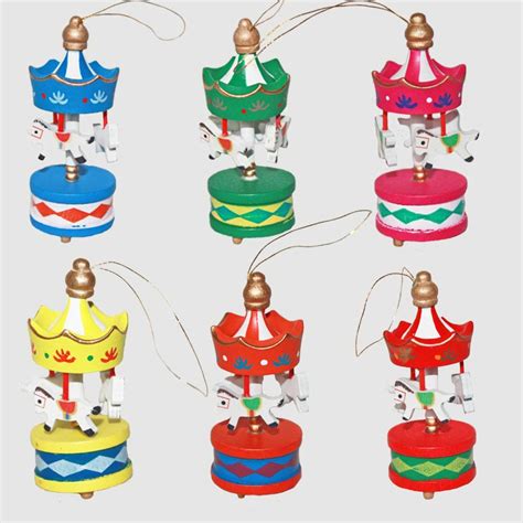 Christmas Carousel Ornament 6Pcs