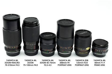 Collection of 7 Yashica Manual Lenses from private collection. C/Y mount, all in excellent ...