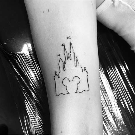 minimalist disney castle tattoo - blackandgraywallpaperforwalls