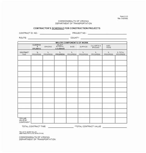 √ 20 Construction Schedule Of Values Excel ™ | Dannybarrantes Template