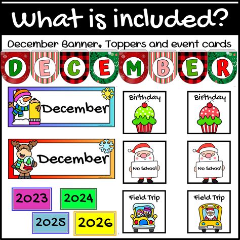 December Calendar Numbers Cards, Winter Christmas Pocket Chart Calendar ...