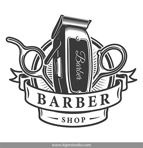 Vintage Monochrome Barbershop Vector Design with crossed blades. Super quality | Tukang cukur ...