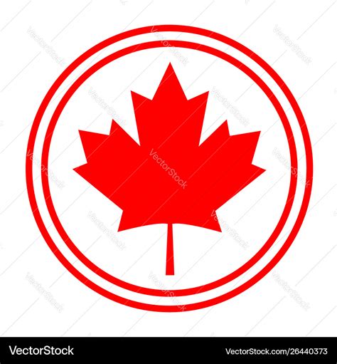 Canadian maple red leaf logo symbol sign icon Vector Image