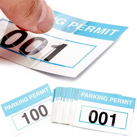 100 Pack Front Adhesive 1-100 Numbered Parking Permit Stickers for Car Window, Parking Decals ...