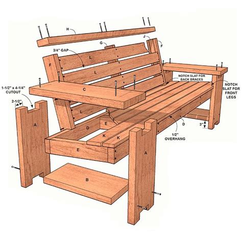 Perfect Patio Combo: Wooden Bench Plans With Built-in End Table | Wooden bench plans, Pallet ...